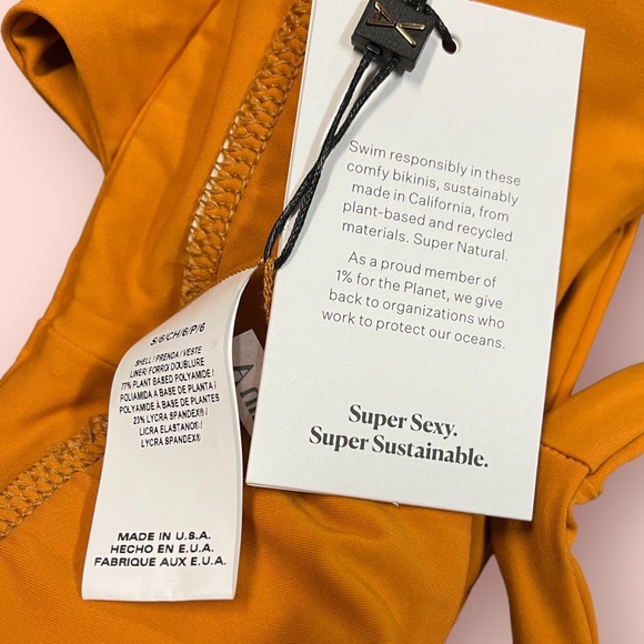 NWT Vitamin A Sienna Tank Bikini Top in mustard yellow/orange. Size S/6👙🏝️ - Picture 3 of 5